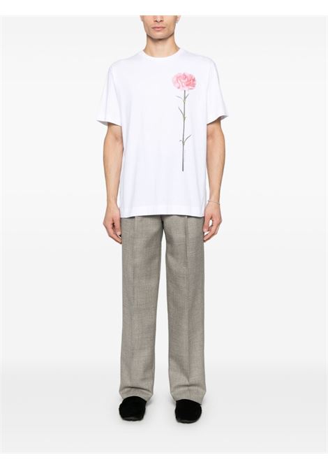 T-shirt con stampa  fiore in bianco Simone rocha - uomo SIMONE ROCHA | 5195P32AM0569WHT